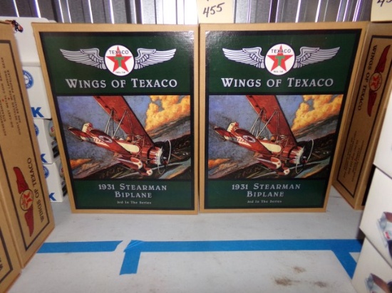 FOUR NEW IN BOX TEXACO WINGS OF TEXACO 1931 STEARMAN BIPLANE 3RD IN SERIES