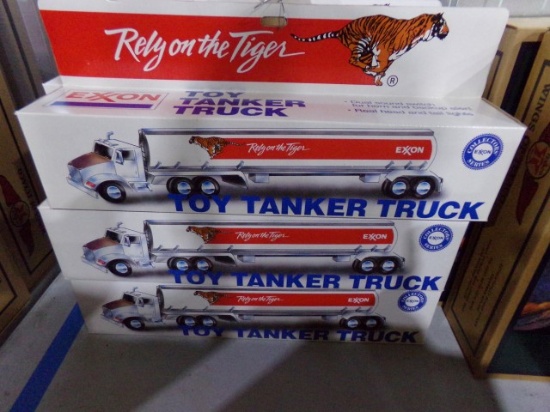 SIX NEW IN BOX EXXON TOY TANKER TRUCKS DUAL SOUND SWITCH FOR HORN AND BACK