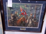 FRAMED UNDERGLASS CIVIL WAR PRINT BY MORT KUNSTLER TITLED MODEL PARTNERSHIP