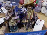 BOX LOT CERAMICS TO INCLUDE RABBITS SANTA CLAUSE AND OTHER FIGURINES
