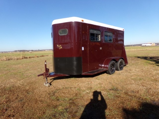 #601 1999 HORSE TRAILER V NOSE BY BEE TRAILERS 14 HT TANDEM AXLE 16' OVERAL