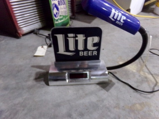 MILLER LITE DESK TOP CLOCK AND LIGHT