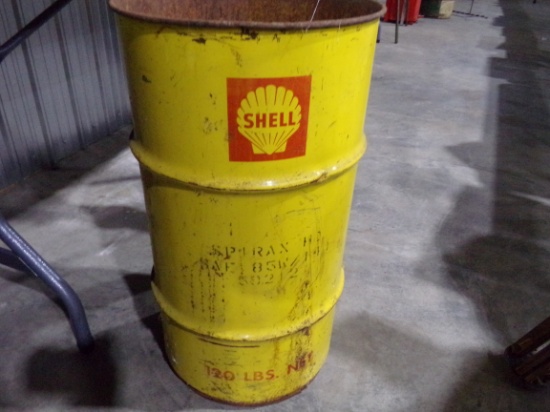 SHELL OIL CAN 120 LB APPROX 26" TALL X 14" WIDE