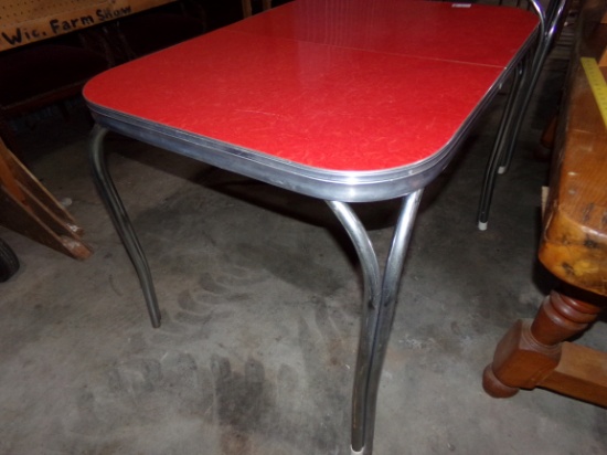 CHROME KITCHEN TABLE 1950'S 40 INCH X 30 INCH