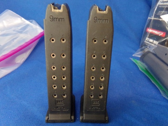 2 9 MM GLOCK MAGAZINES 15 RDS NOT AVAILABLE TO MD BUYERS