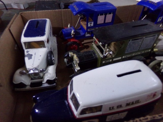 BOX LOT WITH 7 US MAIL TRUCK BANKS