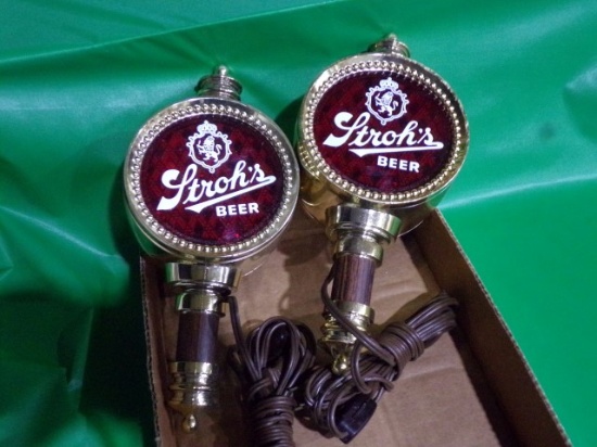 PAIR OF STROHS BEER LIGHTS