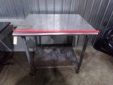 STAINLESS STEEL WORK TABLE WITH #10 CAN OPEN MOUNT TOP 24