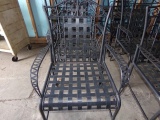 4 MATCHING WROUGHT IRON ARM CHAIRS