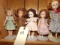 COLLECTION OF TEN DOLLS APPROXIMATELY 7