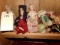 COLLECTION OF EIGHT DOLLS APPROXIMATELY SEVEN ARE ANTIQUE WITH HAND PAINTED