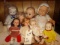 COLLECTION OF EIGHT DOLLS VARIOUS STYLES AND SIZES