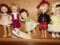 SHELF LOT INCLUDING TEN SMALL DOLLS APPROXIMATLEY 8