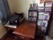 CORNER LOT INCLUDING CD PLAYER PAIR OF END TABLES AND LARGE AMOUNT OF CDS C