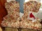 PAIR OF WING BACK CHAIRS FLORAL UPHOLSTERED