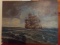 OIL ON BOARD SEASCAPE WITH THREE MASTED SCHOONER C.E.NEIPIING MD 1931