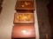 THREE BOXES INCLUDING  ONE CEDAR DRESSER BOX AND TWO JEWELRY BOXES ONE WITH