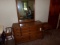 MAPLE SIX DRAWER BUREAU WITH MIRROR AND NIGHT STAND NOT MATCHING