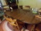 WALNUT KITCHEN TABLE WITH SINGLE LEAF AND FOUR MATCHING CHAIRS