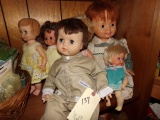 COLLECTION OF SIX DOLLS BETWEEN 10