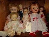 COLLECTION OF SEVEN DOLLS INCLUDING ONE KEWPIE DOLL VARIOUS SIZES AND TYPES