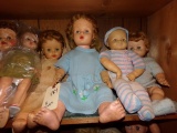 COLLECTION OF EIGHT DOLLS VARIOUS STYLES AND SIZES