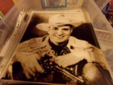 BOX LOT OF AUTOGRAPHED PHOTOS OF WESTERN STARS INCLUDING ROD CAMERON PEGGY