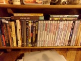 SHELF LOT TO INCLUDE OVER 75 DVDS INCLUDING THE GIRL NEXT DOOR MA AND PA KE