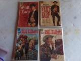 FOUR COMIC BOOKS TWO WYATT EARP AND TWO WILD BILL ELLIOTT