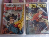 FOUR COMIC BOOKS TWO GUNSMOKE BY DELL AND BUCK JONES BY DELL AND CDC ROCKY