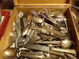 BOX LOT OF MISC SILVERPLATE FLATWARE