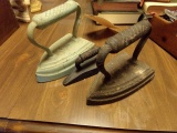 COLLECTION OF THREE ANTIQUE FLAT IRONS