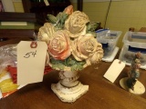 ANTIQUE FLOWER BOUTIQUE DOOR STOP ROSE PATTERN APPROX 9