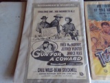 FOUR MOVIE POSTERS APPROXIMATELY 17 X 14 AND 20 X 14 INCLUDING GUN FOR A CO