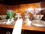 TOP SHELF OF CABINET LARGE LOT OF CANDLE HOLDERS MINIATURE ANIMAL FIGURINES