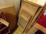 COLLECTION OF WASHBOARDS INCLUDING SUNNY LAND AND MORE AND TWO WINE RACKS