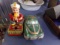 LOT OF TWO VINTAGE TOYS THE SNAKE CHARMER AND POLICE DEPT CAR MADE IN JAPAN