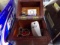 PLYWOOD BOX WITH 22 AMMO VINTAGE CIGARETTE LIGHTERS NSSA CHAMPION PIN SHOT