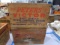 TWO WOODEN SHOT GUN SHELL CRATES INCLUDING PETERS VICTOR AND KLEANBOR SKEET