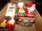 BOX LOT WITH MR AND MRS SANTA SALT AND PEPPER AUNT JEMIMA SALT AND PEPPER A