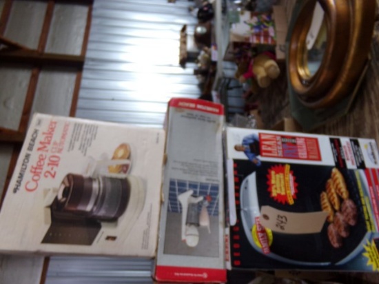 HAMILTON BEACH DRINKMASTER AND GEORGE FOREMAN GRILL AND COFFEE MAKER