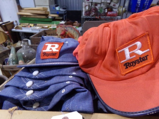 3 BOXES OF ADVERTISNG HATS FOR ROYSTER