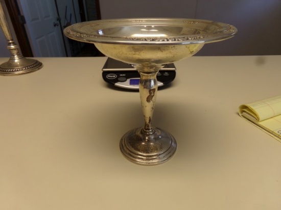 INTERNATIONAL STERLING PEDESTAL BOWL APPROX 6 INCH WEIGHTED BASE 7.53 T OZ