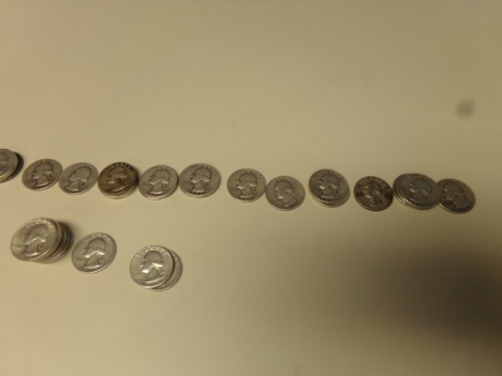 57 SILVER QUARTERS BETWEEN 34 AND 1964