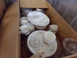 BOX LOT INCLUDING SET OF POPE GOSSER CHINA AND MISC GLASSWARE