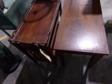 MAHOGANY TWO TIER END TABLE AND BENCH