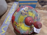 ANTIQUE TIN SPINNING TOP TOY