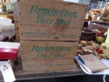 PAIR OF REMINGTON WOODEN GUN SHELL CASES