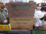 TWO REMINGTON SURE SHOT WOODEN GUN SHOT CRATES