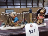 PAIR OF HUMMEL FIGURINES ASTRONOMER AND APRIL SHOWER